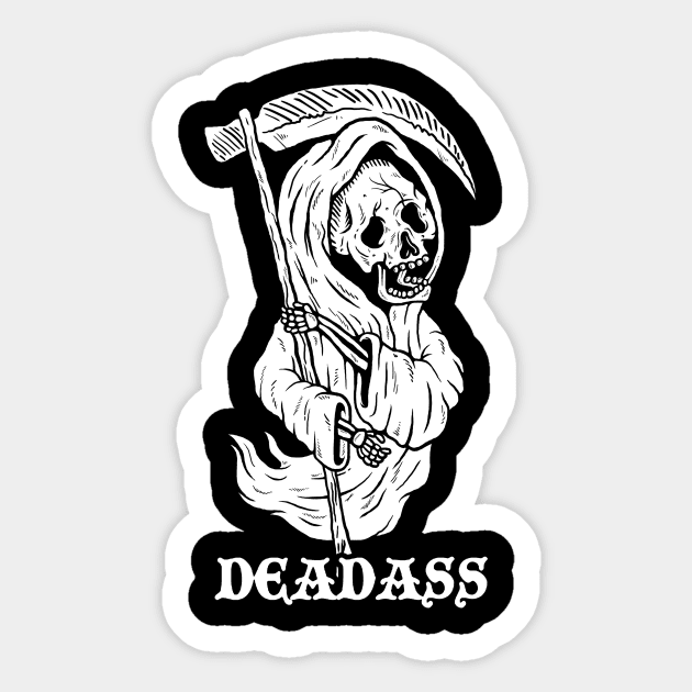 DeadAss Grim Reaper Sticker by dumbshirts